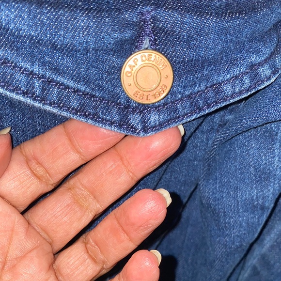 Never Worn - GAP Blue Denim Belted Jumpsuit - Picture 5 of 5